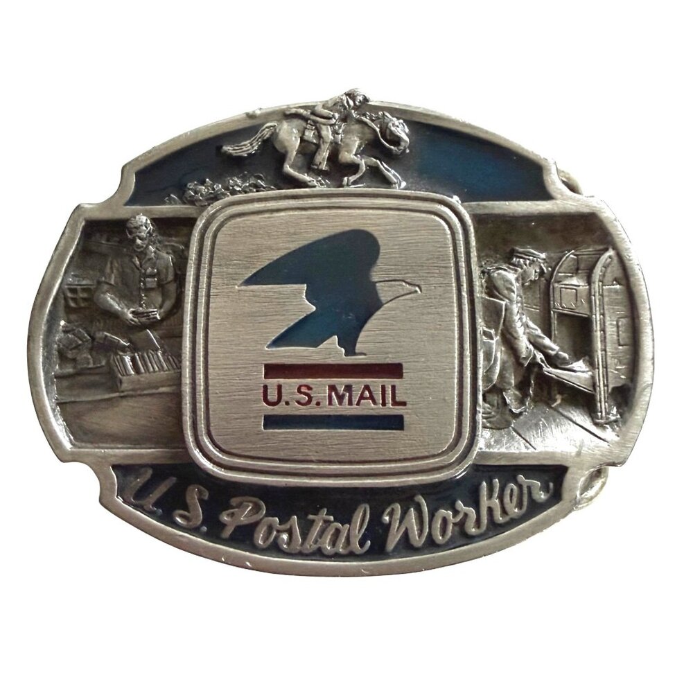 Siskiyou Buckle Co US Mail Postal Worker USPS Belt Buckle 1986 Vintage RARE